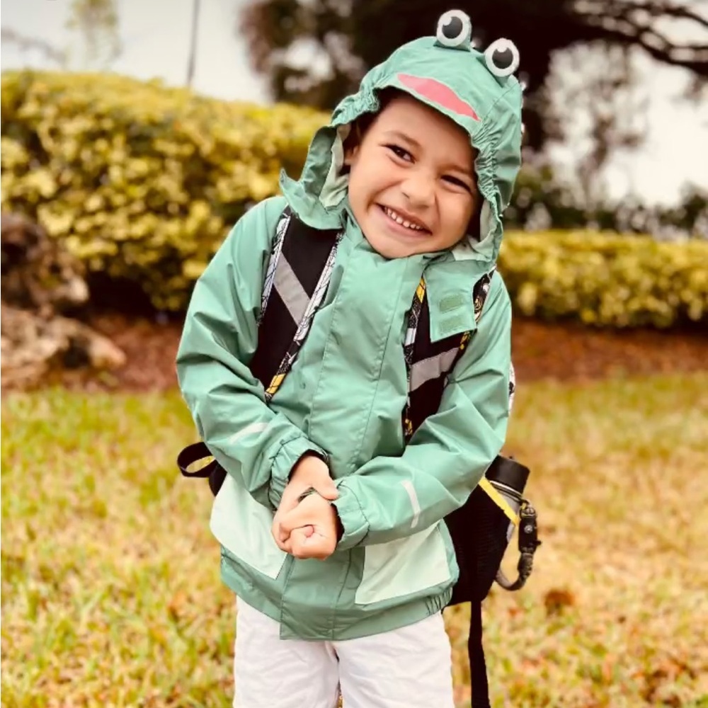 LILY & DAN Green Frog Reflective Jacket S